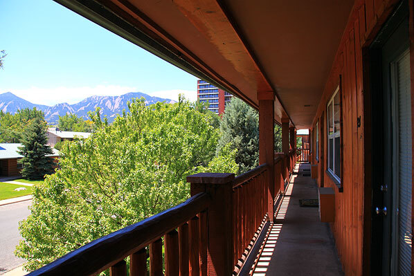 Balcony view from apartment in Boulder, Colorado.