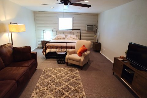 Studio unit with bed and living area