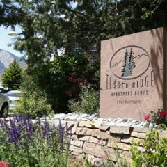 The Timber Ridge sign at our Boulder apartments.