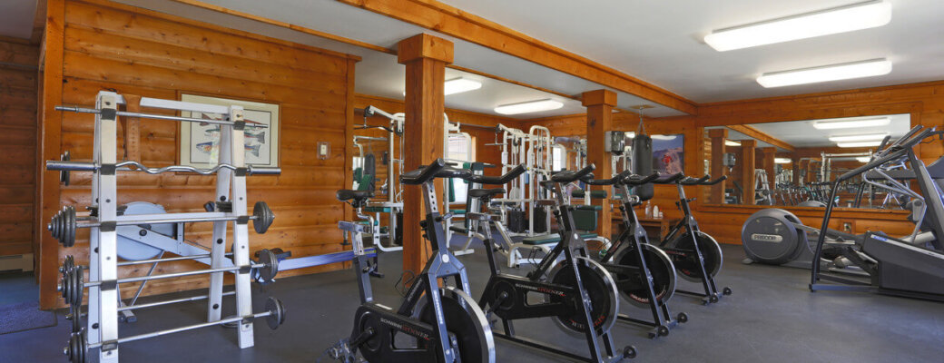 Stationary bikes, weights and treadmills in the fitness center